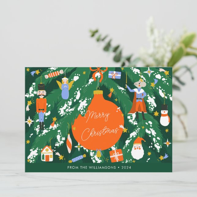 Custom Whimsical Weihnachtsnachtsnährungsmittel fe Feiertagskarte (Stehend Vorderseite)