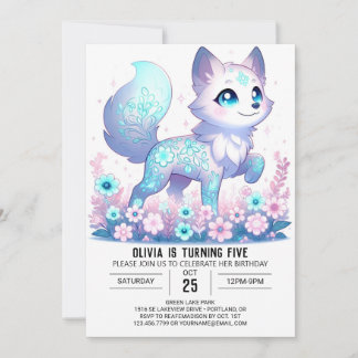 Custom Whimsical Wolf Digital Geburtstag Einladung