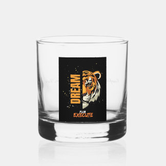 "Custom Whiskey Glass - Tiger Head & Motivierend" Whiskyglas