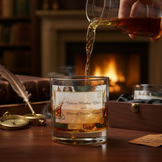 Custom Whiskey Glass with Magical Mystic Border Whiskyglas