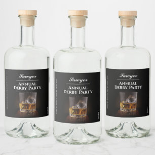 Custom Whiskey Rocks Glass Derby Alkoholflaschenetikett
