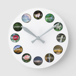Custom White 12 Photo Clock Runde Wanduhr