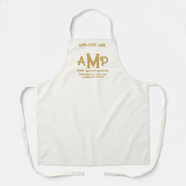 Custom White and Gold Monogram Business Schürze