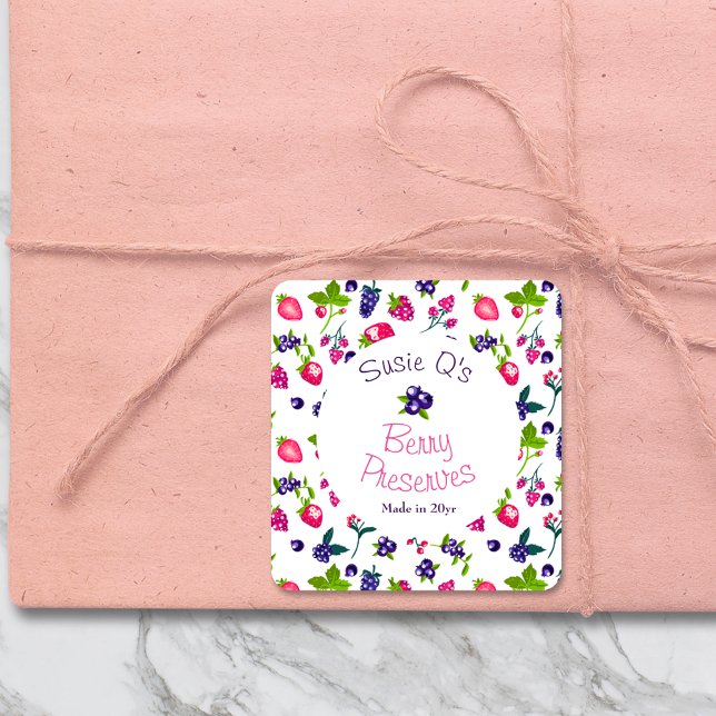 Custom White ・ Berry reserviert DIY Canning Quadratischer Aufkleber (Von Creator hochgeladen)