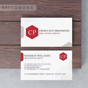 Custom White Black Red Real Anwesen Agent Visitenkarte