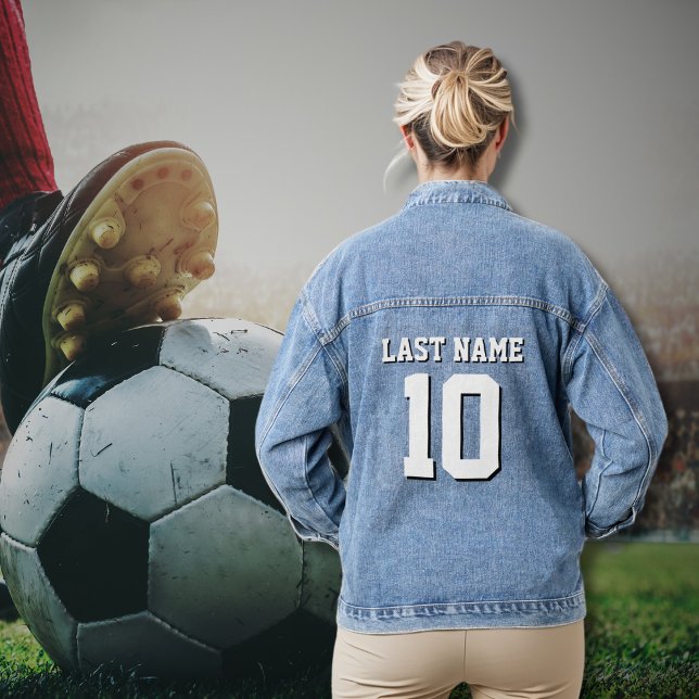 Custom White Black Sport Jersey Nummer Jeans Jeansjacke (Von Creator hochgeladen)