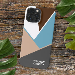 Custom White Brown Blue Gree Beige Block Art Case-Mate iPhone Hülle