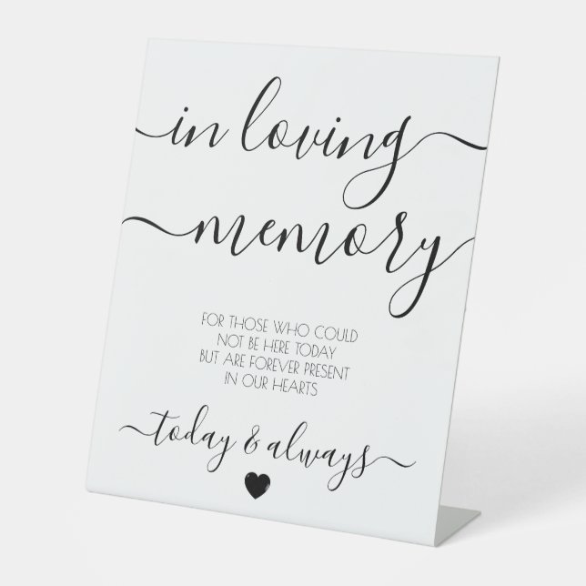 Custom White Calligraphy Memorial Sockelschild (Vorderseite)