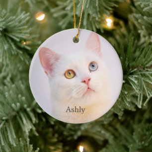 Custom White Cat Foto Personalisiert Keramik Ornament