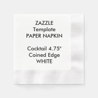 Custom WHITE Cocktail Papier Napkin Vorlage Serviette