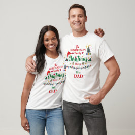 Custom White Family Christmas Jingle Bells Stars T-Shirt