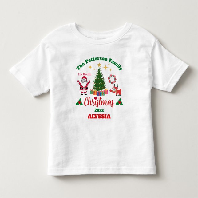 Custom White Family Weihnachten Weihnachtsmann Cla Kleinkind T-shirt (Vorderseite)