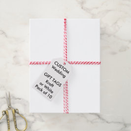 Custom WHITE Gift Tags (10), RED & WHITE Twine Geschenkanhänger