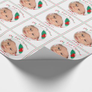 Custom White mein erstes Weihnachts-Wrackpapier Geschenkpapier