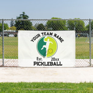 Custom White Pickleball Club Team Player Pickler Banner
