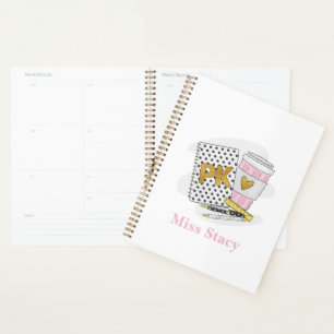 Custom White Pre-K Teacher School Planer