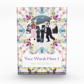 Custom White Purple Green Christmas Decor Gift Fotoblock