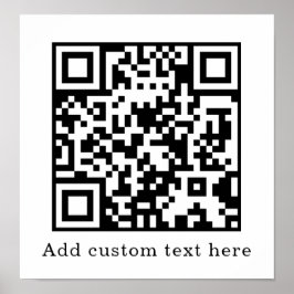 Custom White QR Code | Minimalist Text Display Poster