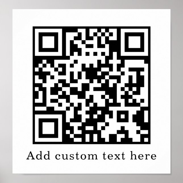 Custom White QR Code | Minimalist Text Display Poster (Vorne)