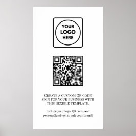 Custom White QR Code | Professional Business Poster