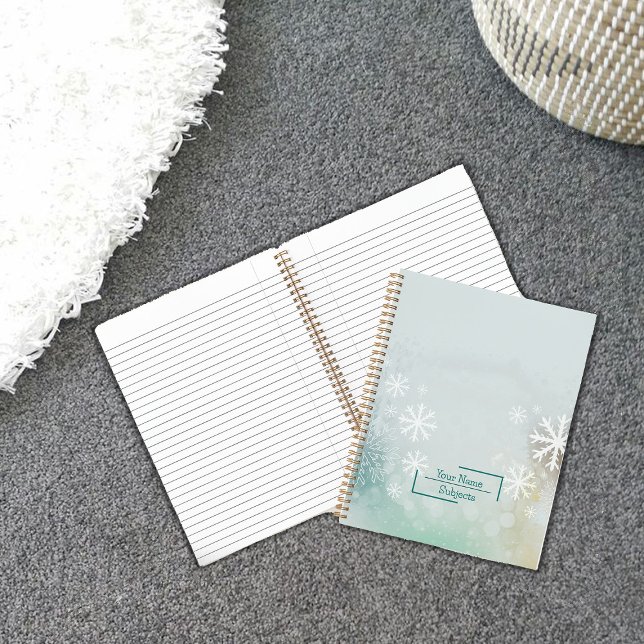 Custom White Snowflake Spiral Notebook Notizbuch (Von Creator hochgeladen)