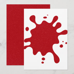 Custom White & Tomato Red Splash Card Save The Date