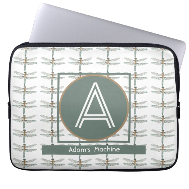 CUSTOM WHITE TRENDY DRAGONFLY LAPTOPSCHUTZHÜLLE (Vorderseite)