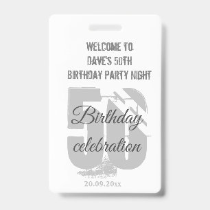 Custom White VIP Pass Geburtstagsparty Einladung Ausweis