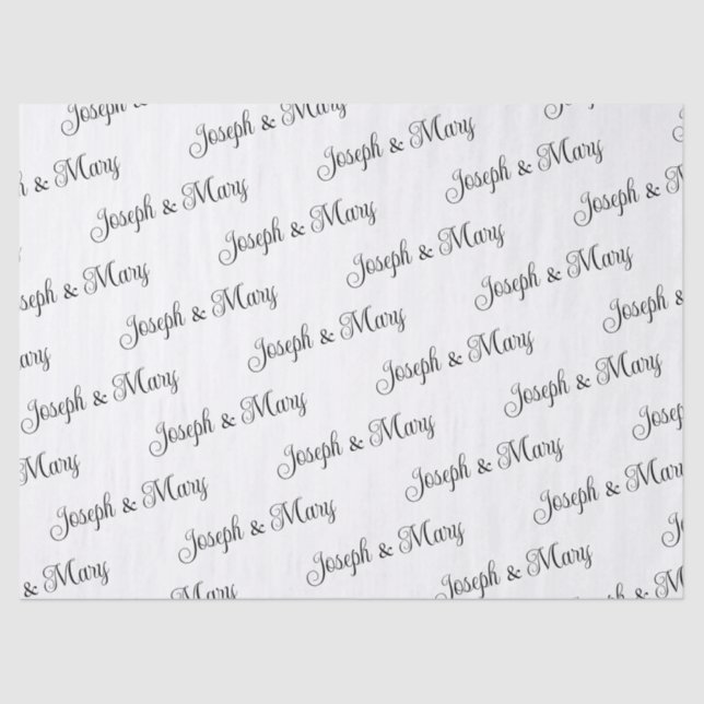 Custom White Wedding Tissue Paper - Personalisiert Seidenpapier (Vorderseite)
