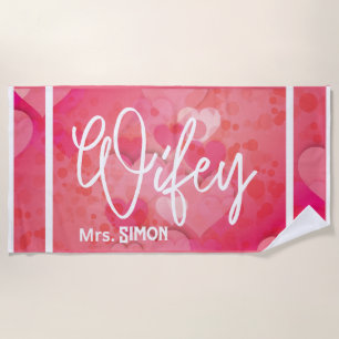 Custom Wifey Heart Strandtuch