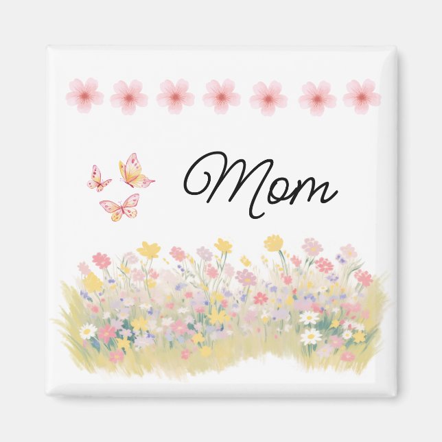 Custom Wildflower Butterfly Magnet (Vorne)