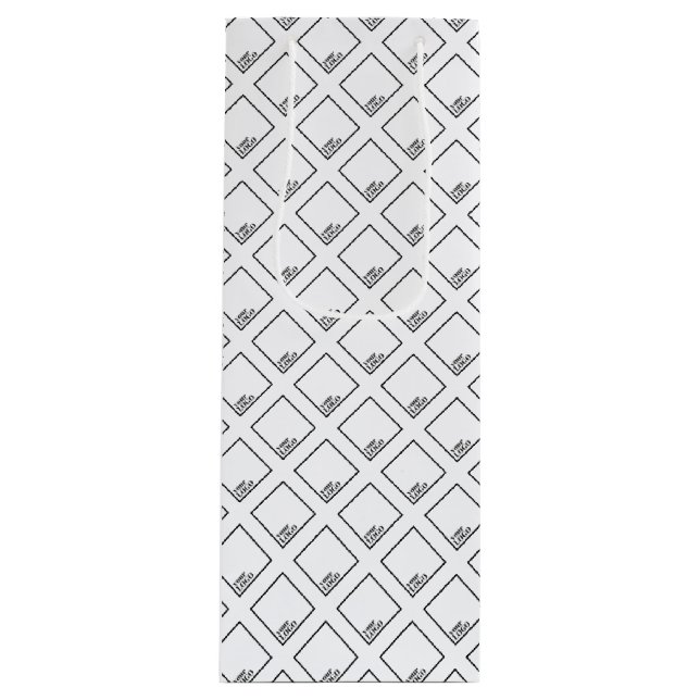 Custom Wine Gift Bag - Logo Muster Geschenktüte Für Weinflaschen (Vorderseite)