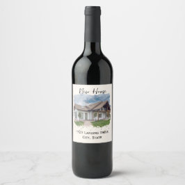 Custom Wine Label - Neues Hausgeschenk mit Adresse Weinetikett