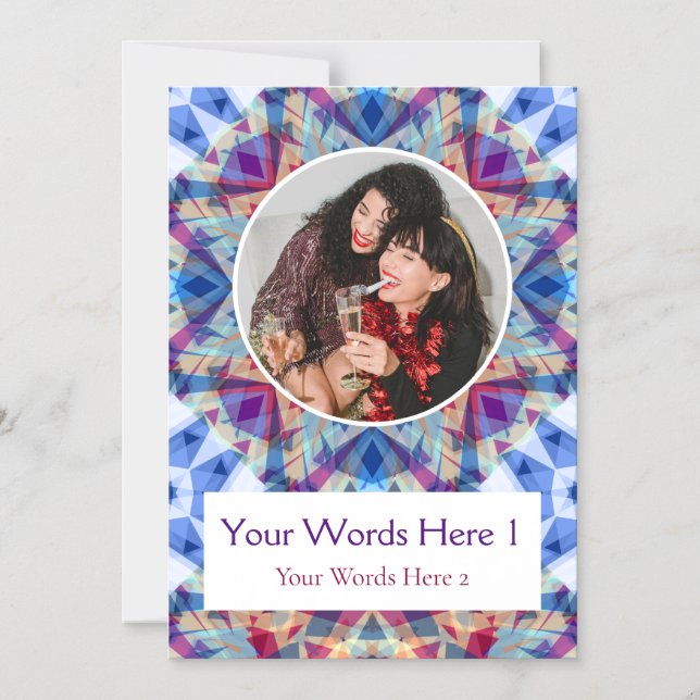 Custom Winter Blue Star Weihnachten Magnetkarte Magneteinladung (Vorderseite)