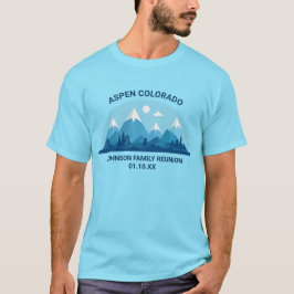 Custom Winter Family Wiedersehen Blue Snowy Mounta T-Shirt