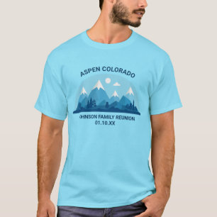 Custom Winter Family Wiedersehen Blue Snowy Mounta T-Shirt
