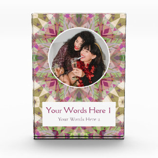 Custom Winter Gray Green Pink Star Christmas Gift Fotoblock