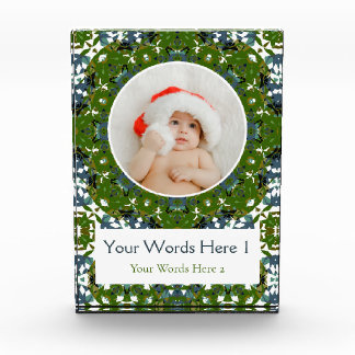 Custom Winter Green Grey Weihnachtsdekor Geschenk Fotoblock