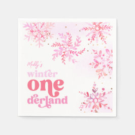 Custom Winter Onederland Paper Party Napkins Serviette
