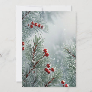 Custom Winter Wonderland Kiefer und Berries Einladung