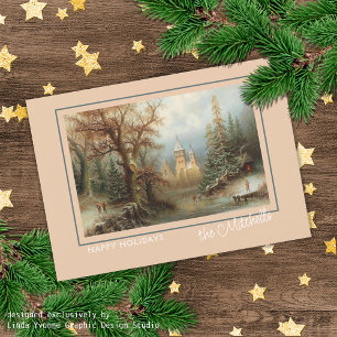 Custom Winter Wonderland Landschaft Malerei Feiertagskarte