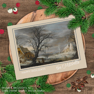 Custom Winter Wonderland Landschaft Malerei Postkarte