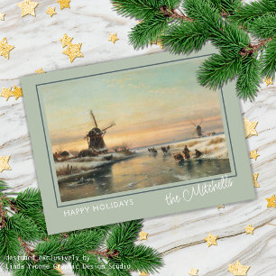 Custom Winter Wonderland Landschaft Malerei Postkarte