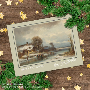 Custom Winter Wonderland Landschaft Malerei Postkarte