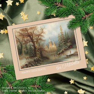 Custom Winter Wonderland Landschaft Malerei Postkarte
