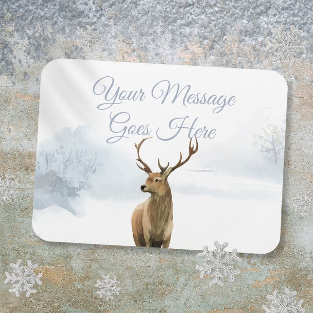 Custom Winter Woodland Stag Weihnachtsfeiertage Magnet (Custom Winter Woodland Stag Christmas Holidays Magnet)