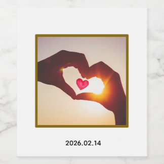 Custom with photo and date design weinetikett