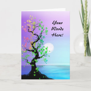 Custom with Your Words Tree of Life Birthday Card Karte