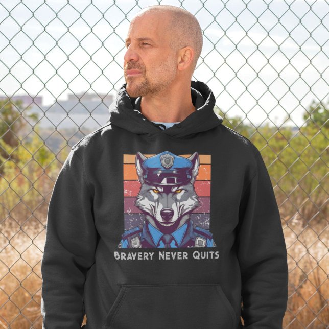 Custom Wolf Geschenke für Polizeibeamte Vater Opa Hoodie (Custom Wolf Gifts for Police Officers Dad)