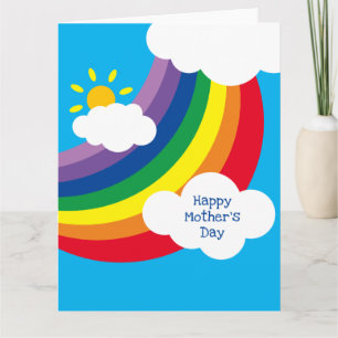 Custom Wolken, Sunshine & Rainbow Mother Day Karte
